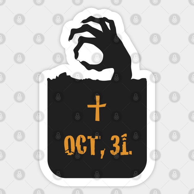 Scary Tomb Pocket Sticker by Inspire Creativity